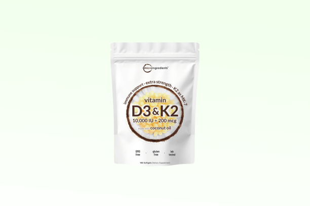 Micro Ingredients Vitamin D3 K2 Supplement Softgels